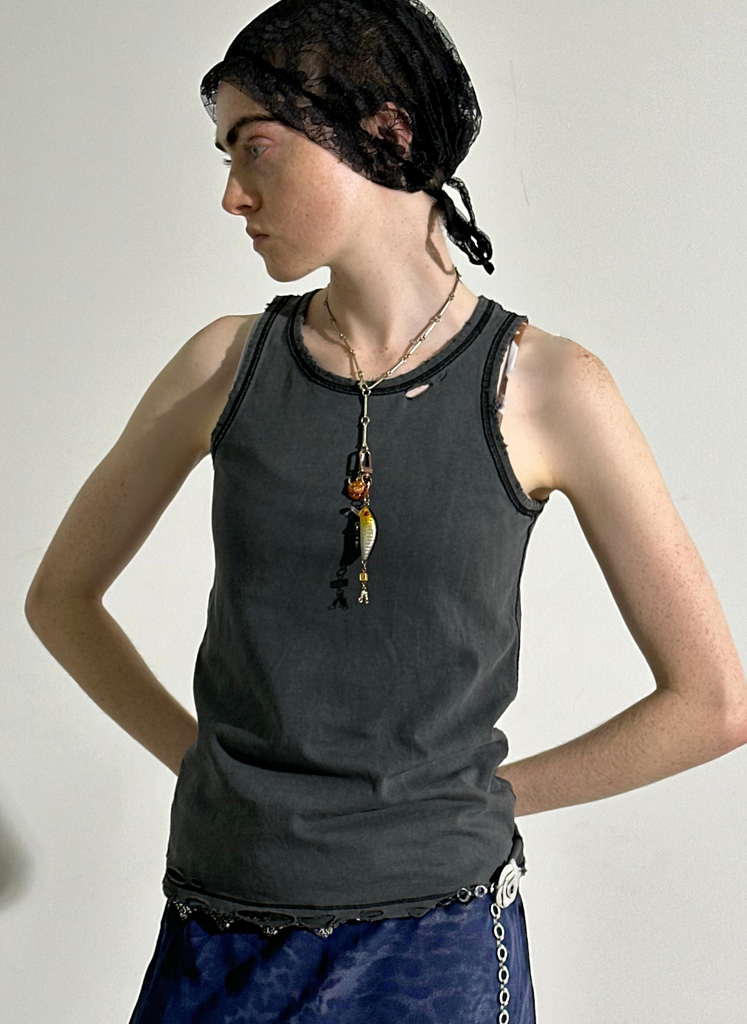 DISTRESS Regular Tank Top 詳細画像 Black 1