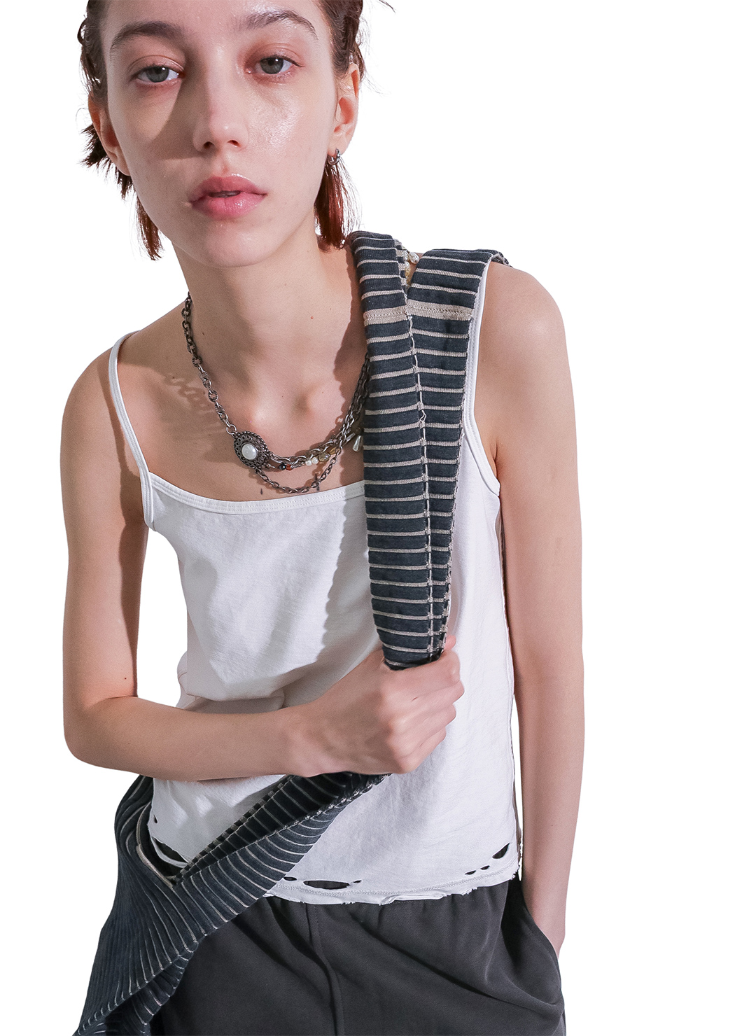 DISTRESS Regular Camisole 詳細画像 White 2