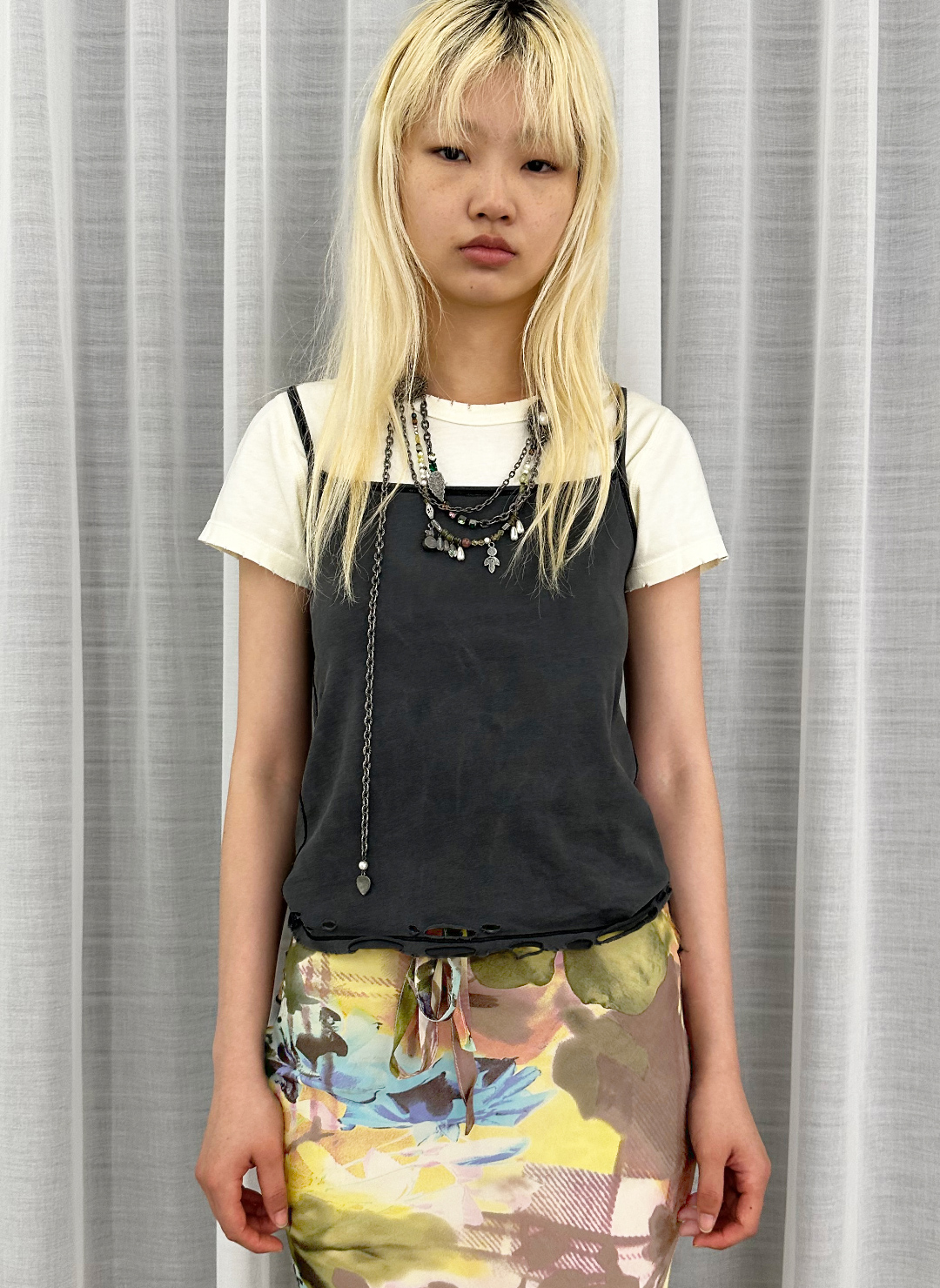 DISTRESS Regular Camisole 詳細画像 Black 1