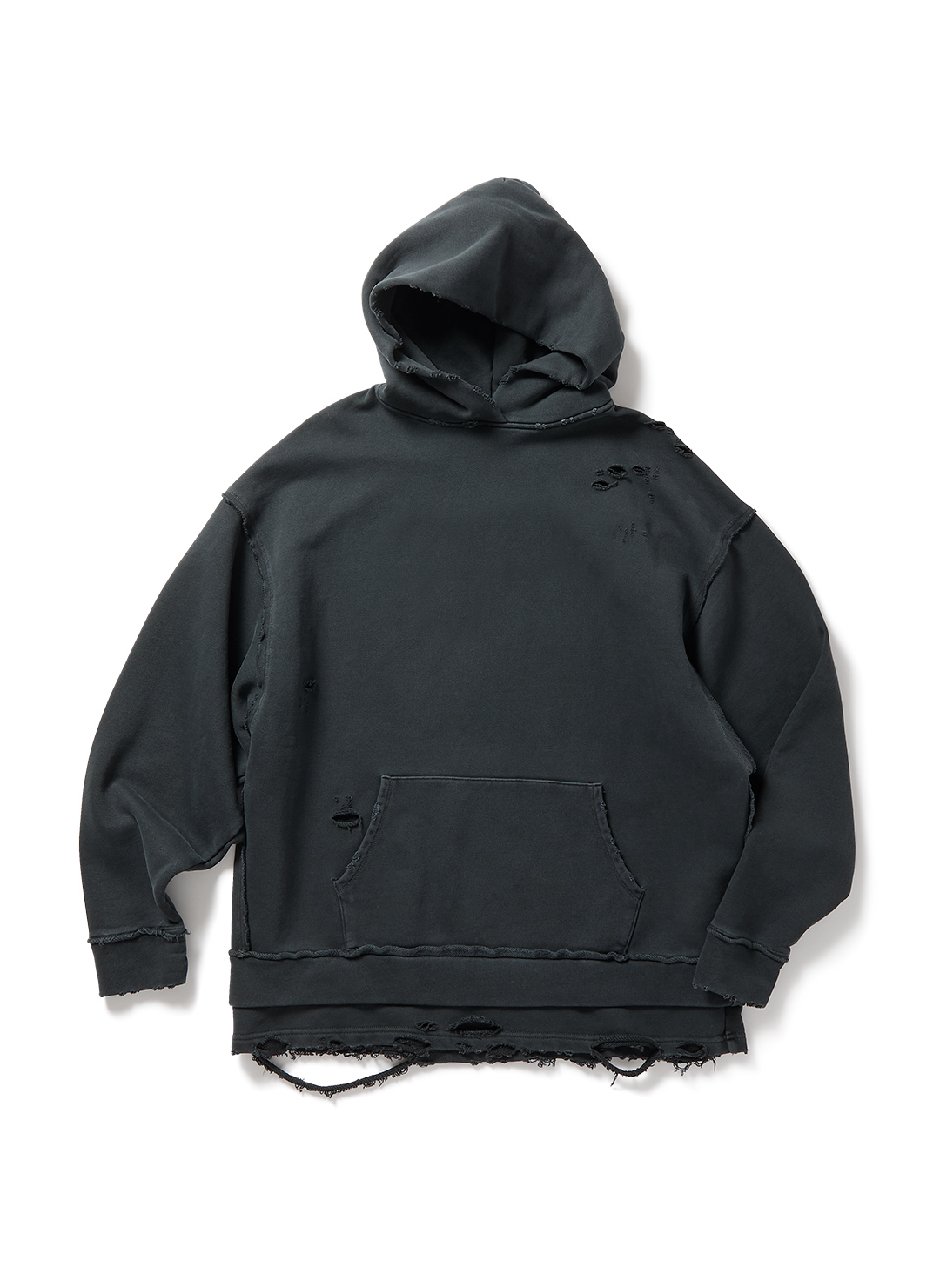 DISTRESS Step Layered Hoodie 詳細画像 Gray 1