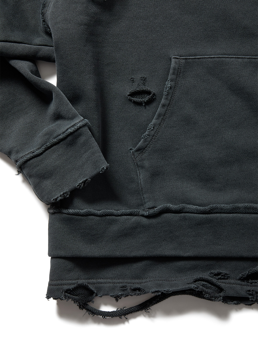DISTRESS Step Layered Hoodie 詳細画像 Gray 4
