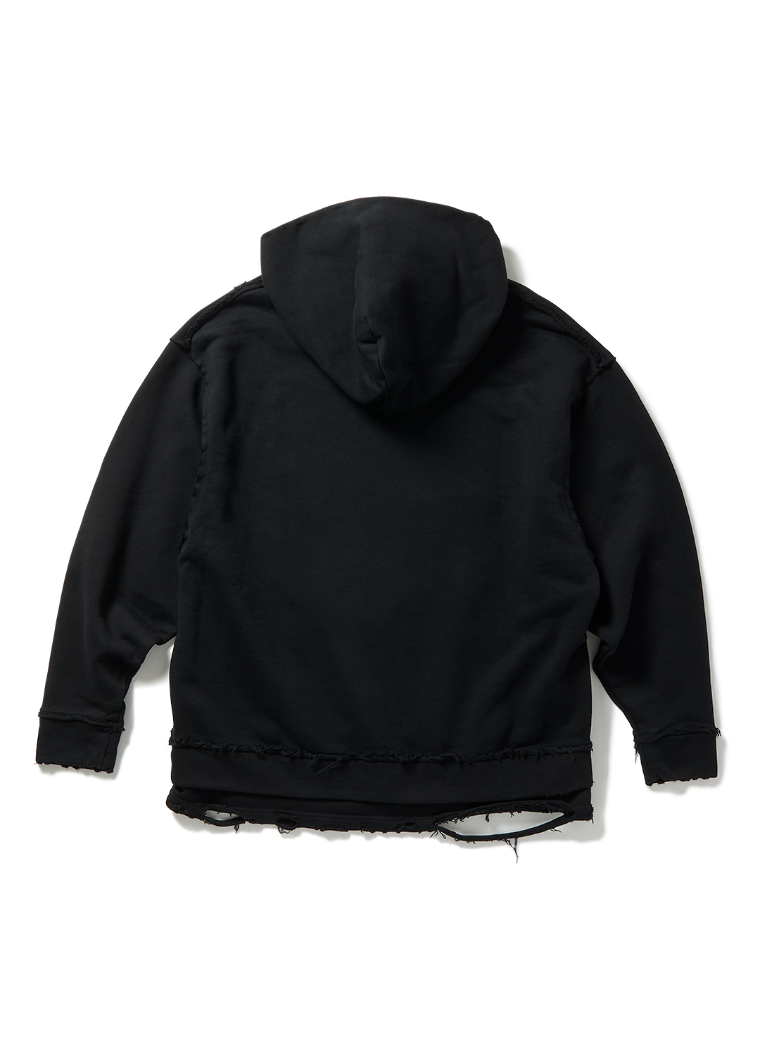 DISTRESS Step Layered Hoodie 詳細画像 Black 2