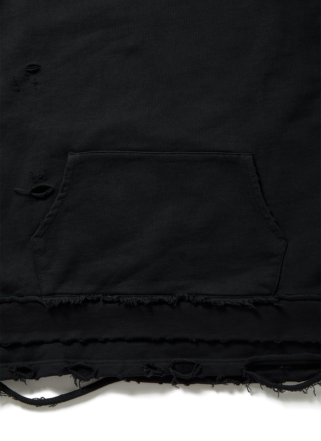 DISTRESS Step Layered Hoodie 詳細画像 Black 3