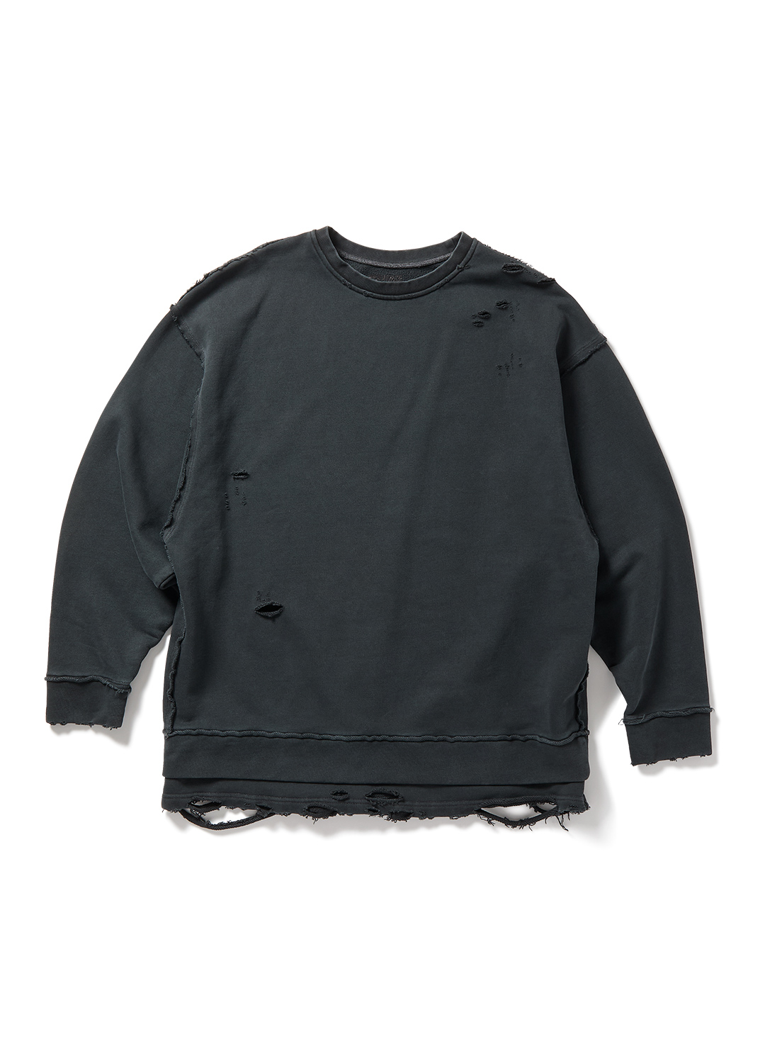 DISTRESS Step Layered Sweatshirt 詳細画像 Gray 1