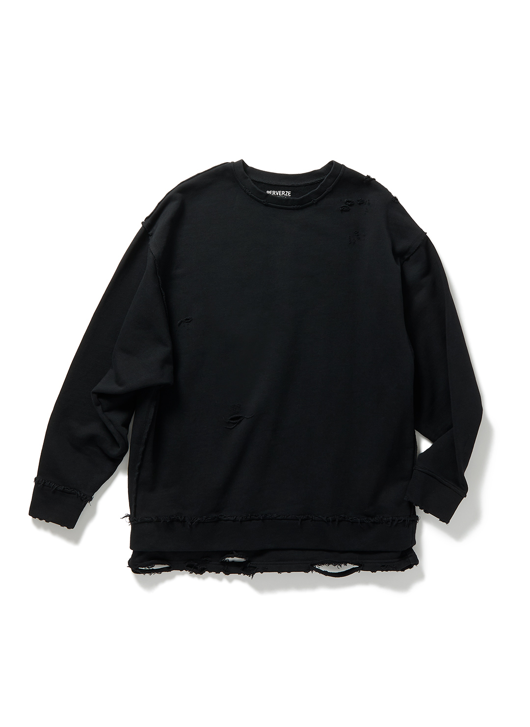 DISTRESS Step Layered Sweatshirt 詳細画像 Black 1