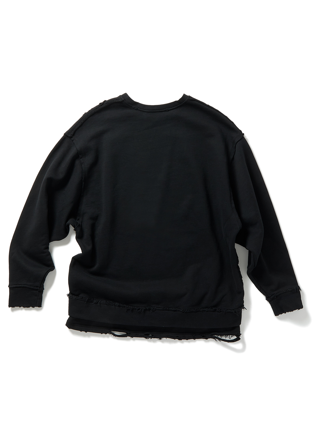 DISTRESS Step Layered Sweatshirt 詳細画像 Black 2