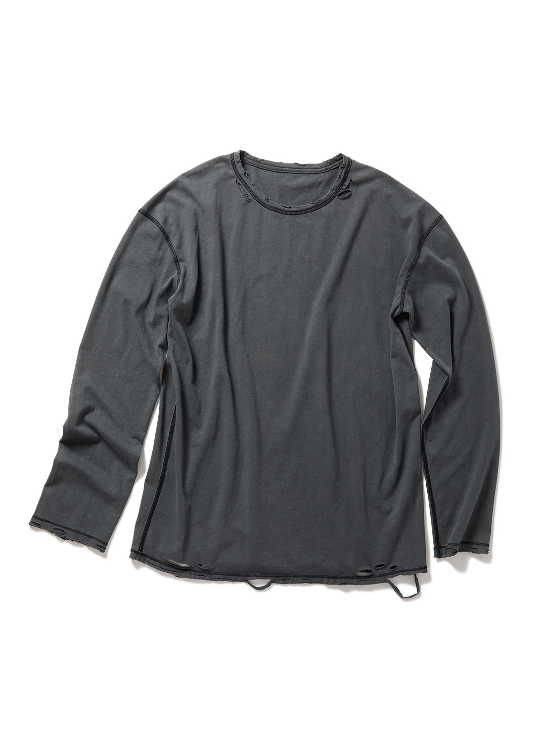 DISTRESS Regular Long Sleeve T-Shirt 詳細画像 Black 1