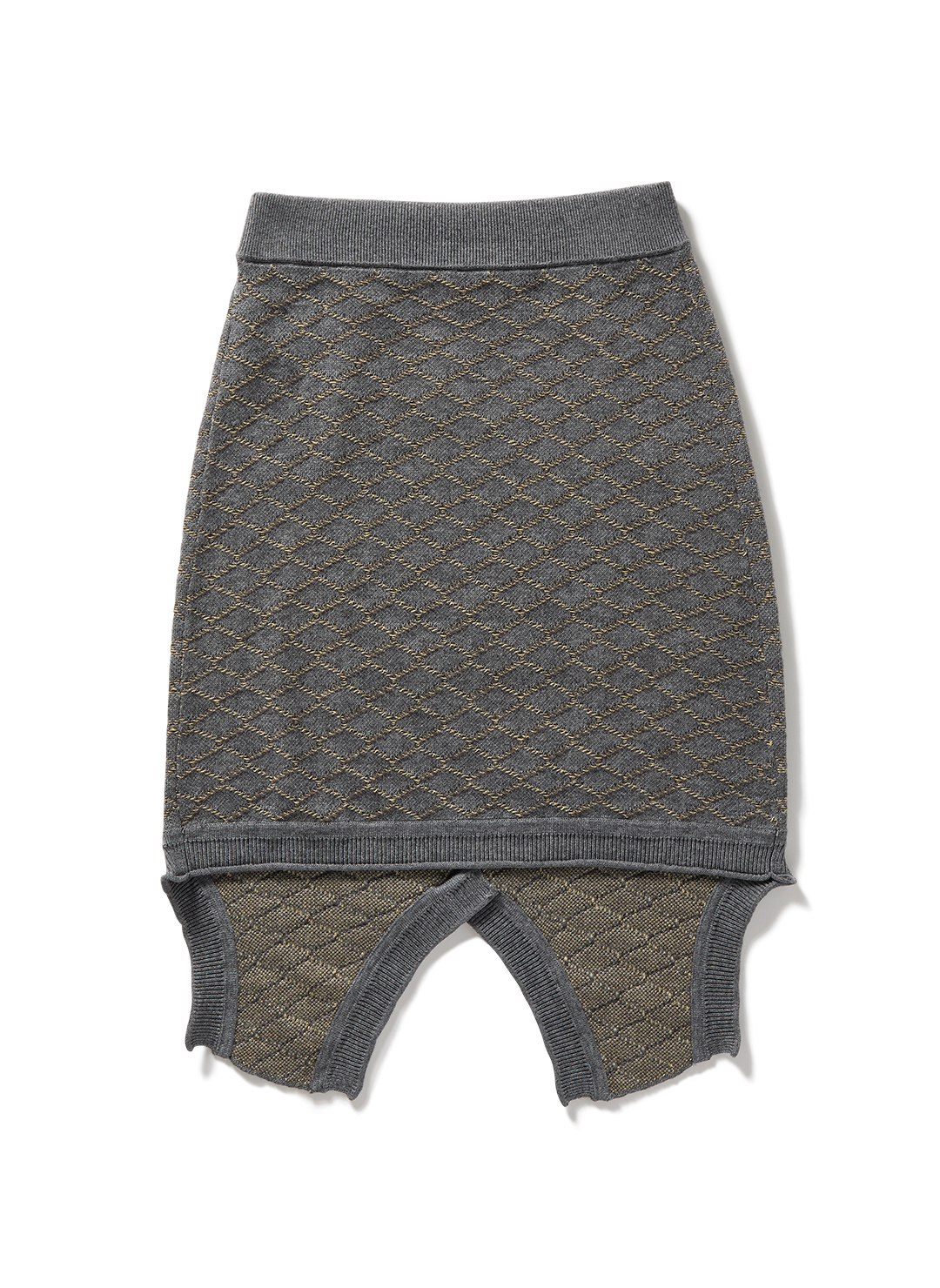 Stitch-check Knit Vest Skirt 詳細画像 Gray 2