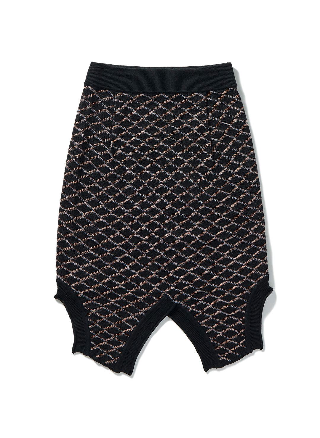 Stitch-check Knit Vest Skirt 詳細画像 Black 1