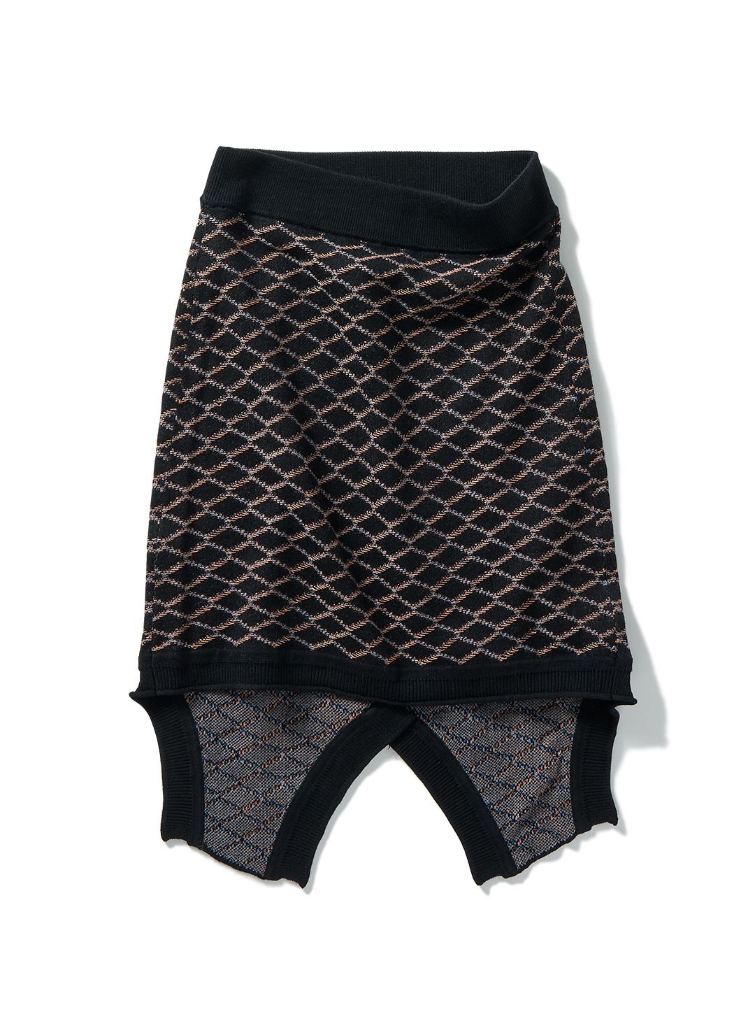 Stitch-check Knit Vest Skirt 詳細画像 Black 2