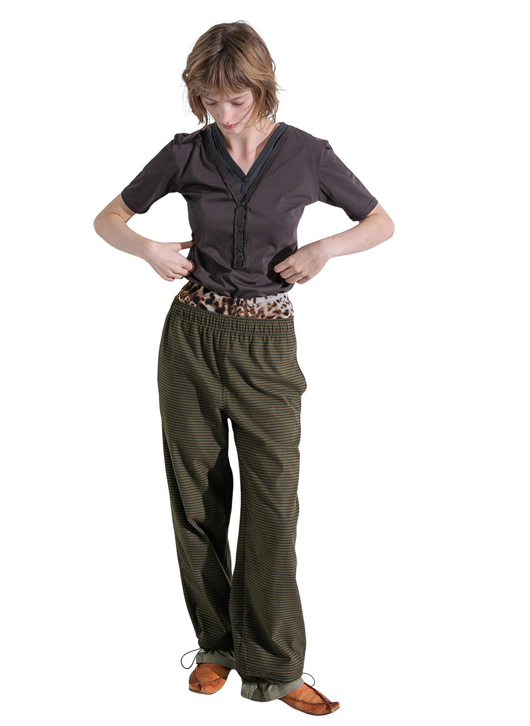 Step Layered Pants 詳細画像 Green 2
