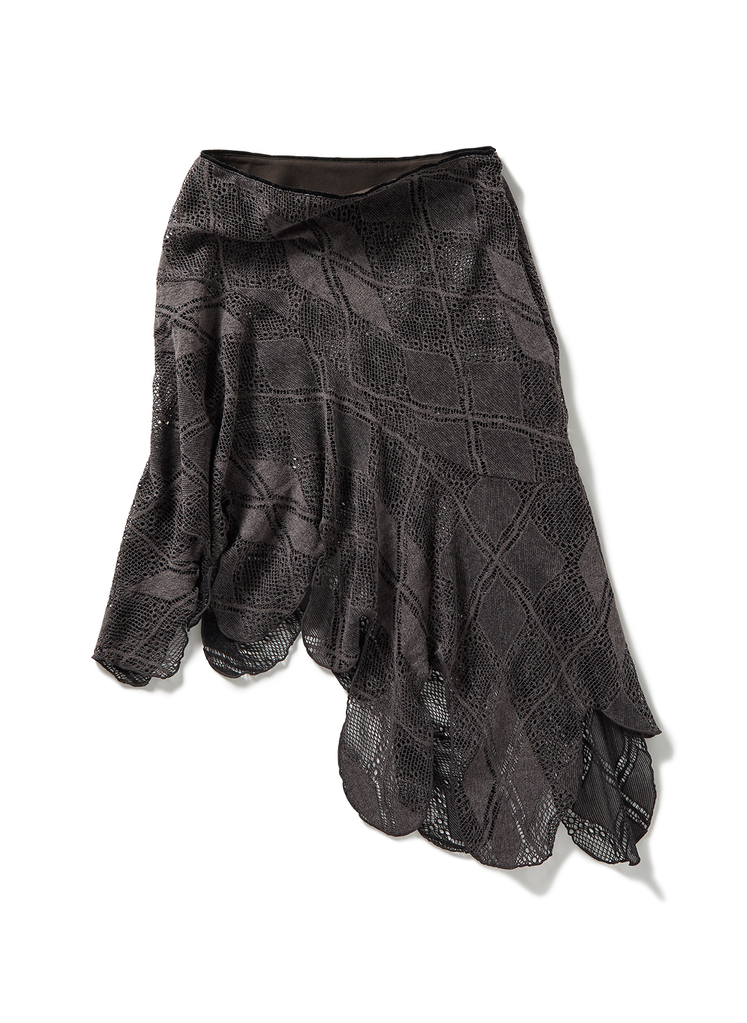 Knit Lace Jagged-hem Skirt