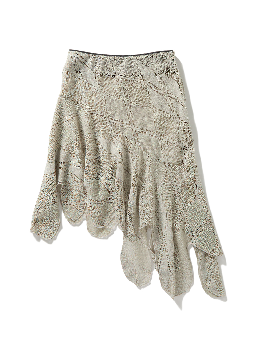 Knit Lace Jagged-hem Skirt