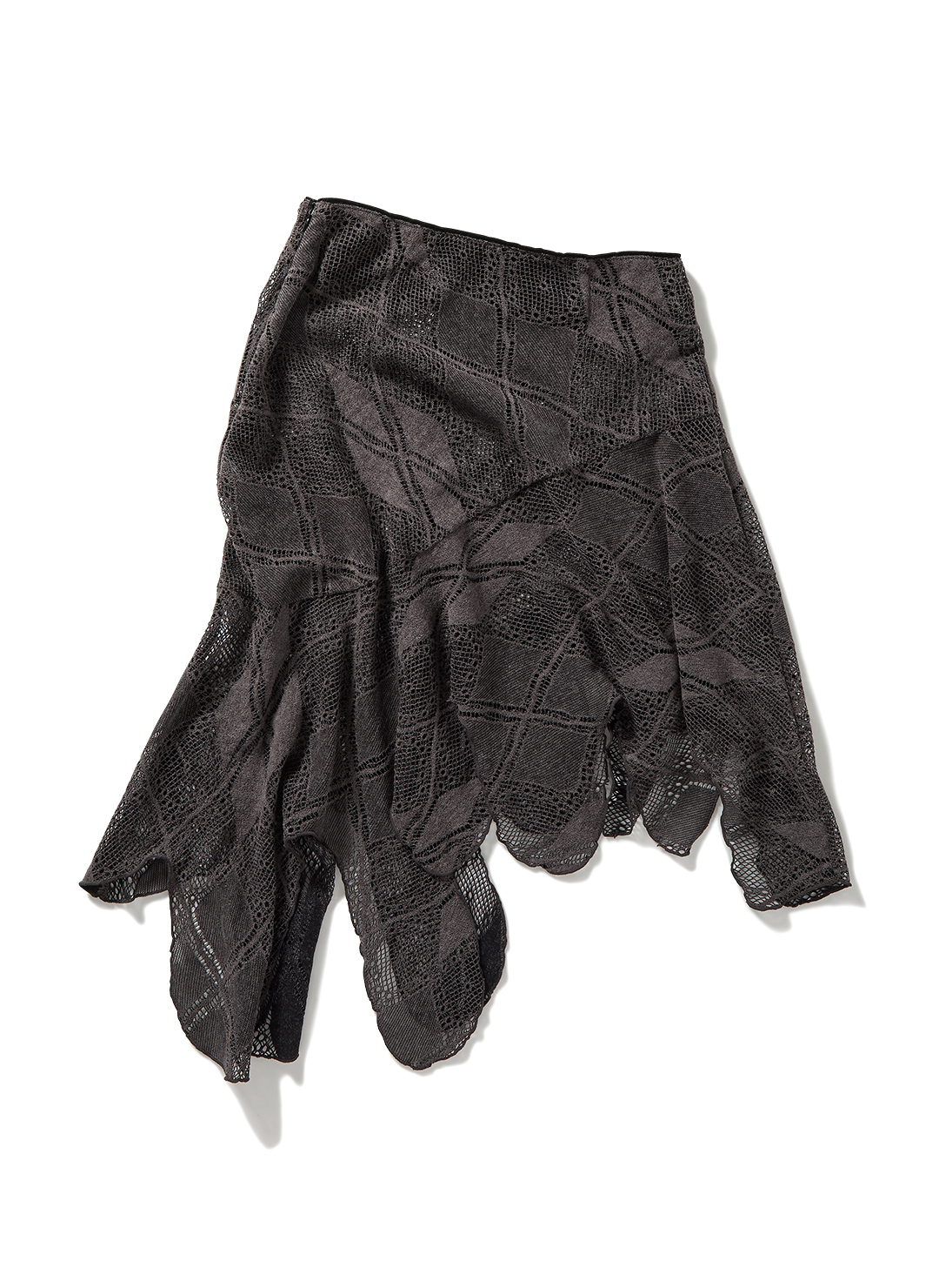 Knit Lace Jagged-hem Skirt 詳細画像 Brown 2