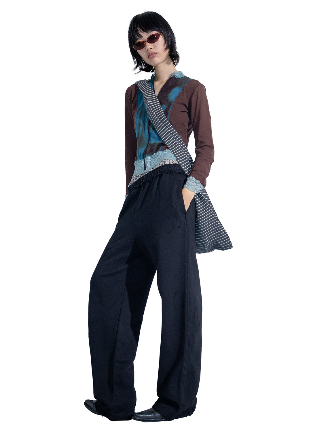 DISTRESS Regular Sweatpants 詳細画像 Black 3