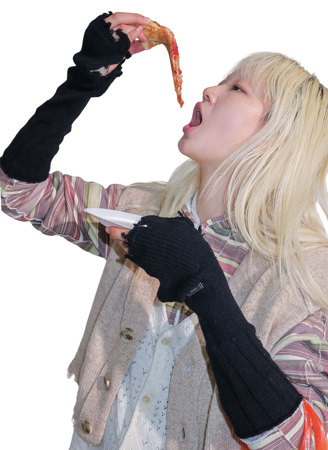 Lambs-wool Layered Gloves 詳細画像 Black 1