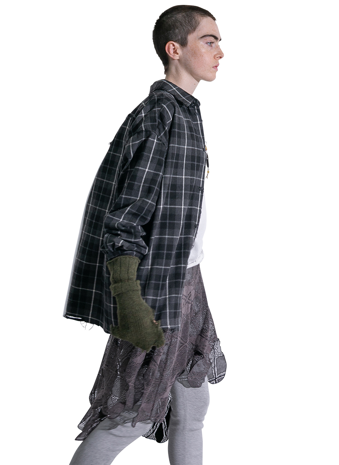 Lambs-wool Layered Gloves 詳細画像 Khaki 2