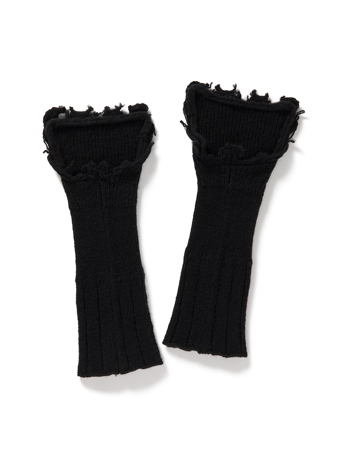 Lambs-wool Layered Gloves 詳細画像 Black 2