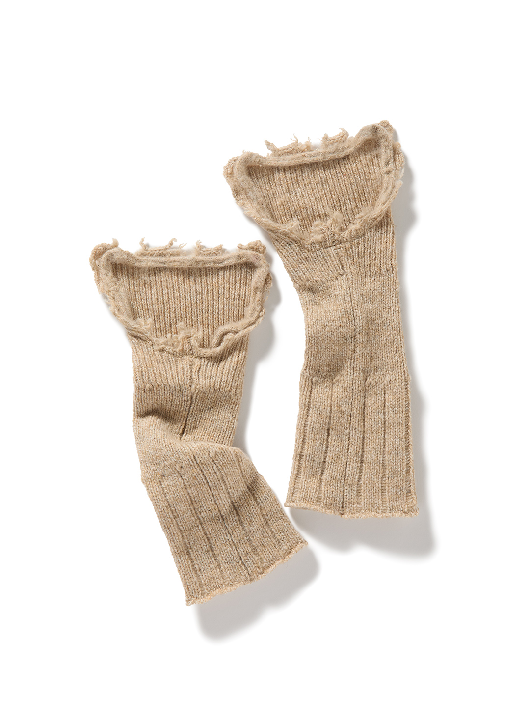Lambs-wool Layered Gloves 詳細画像 Beige 2