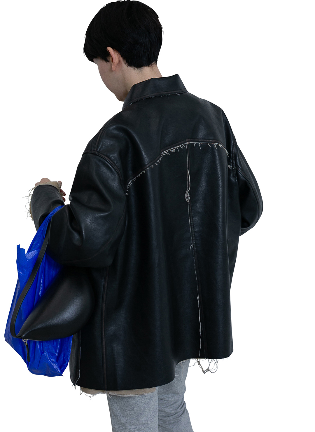 Washed Leather Jacket 詳細画像 Black 4