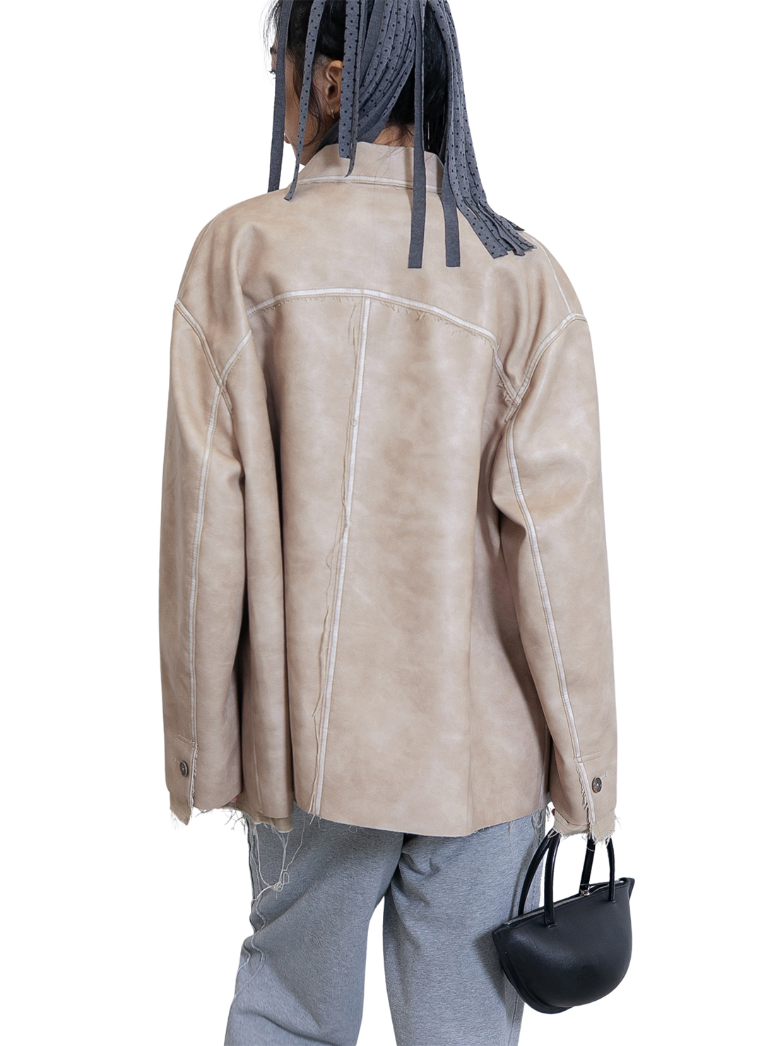 Washed Leather Jacket 詳細画像 Pink 2