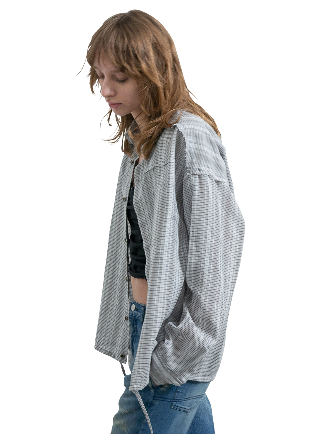 Vintage Fabric Shirt 詳細画像 Gray 2