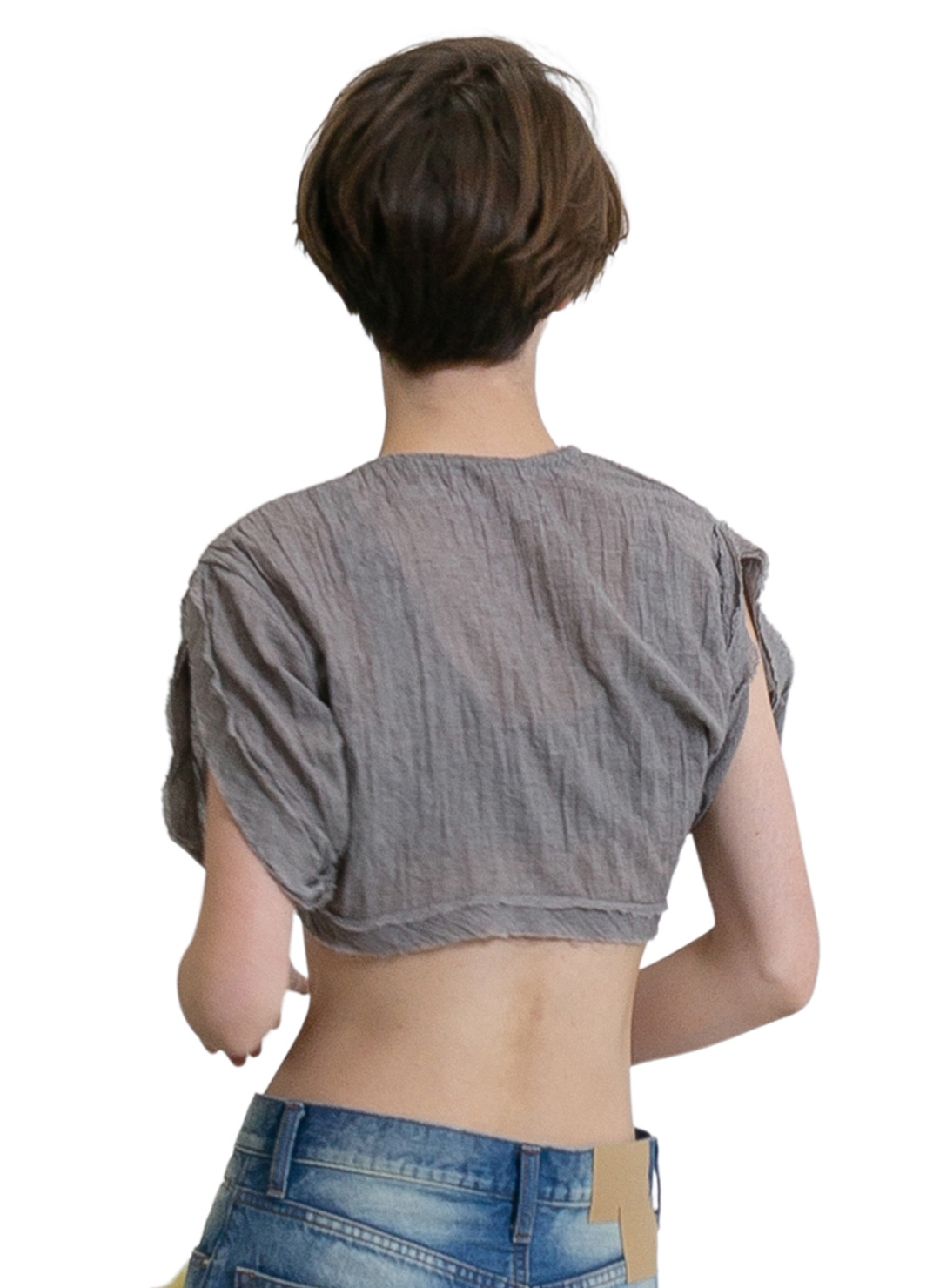 Twist Sleeve Tiny Shirts 詳細画像 Gray 2