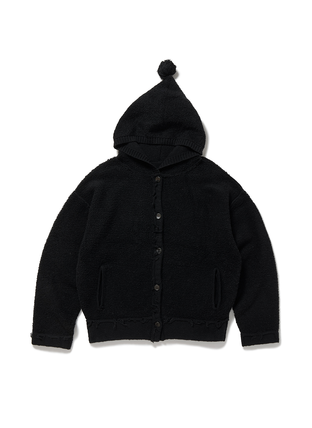 Textured Stripe Knit Cardigan 詳細画像 Black 1