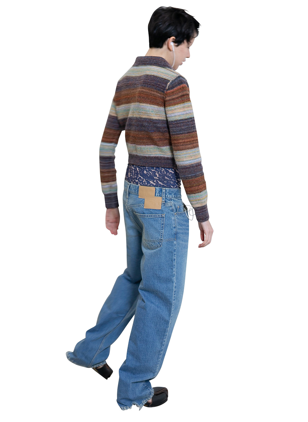 Striped Knit Shirts 詳細画像 Brown 3