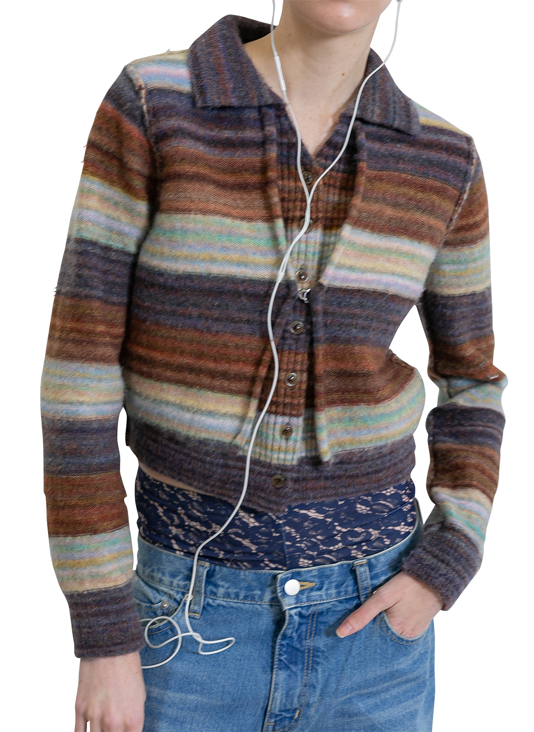 Striped Knit Shirts 詳細画像 Brown 4