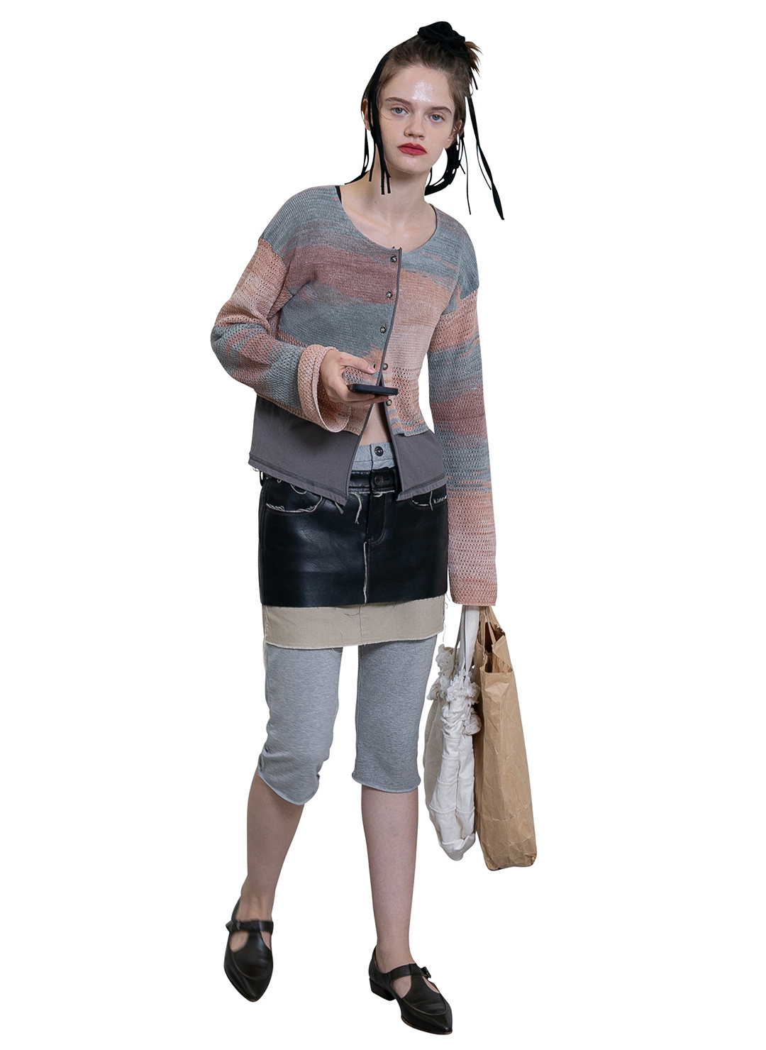 Double T-Layered Knit Cardigan 詳細画像 Beige 3