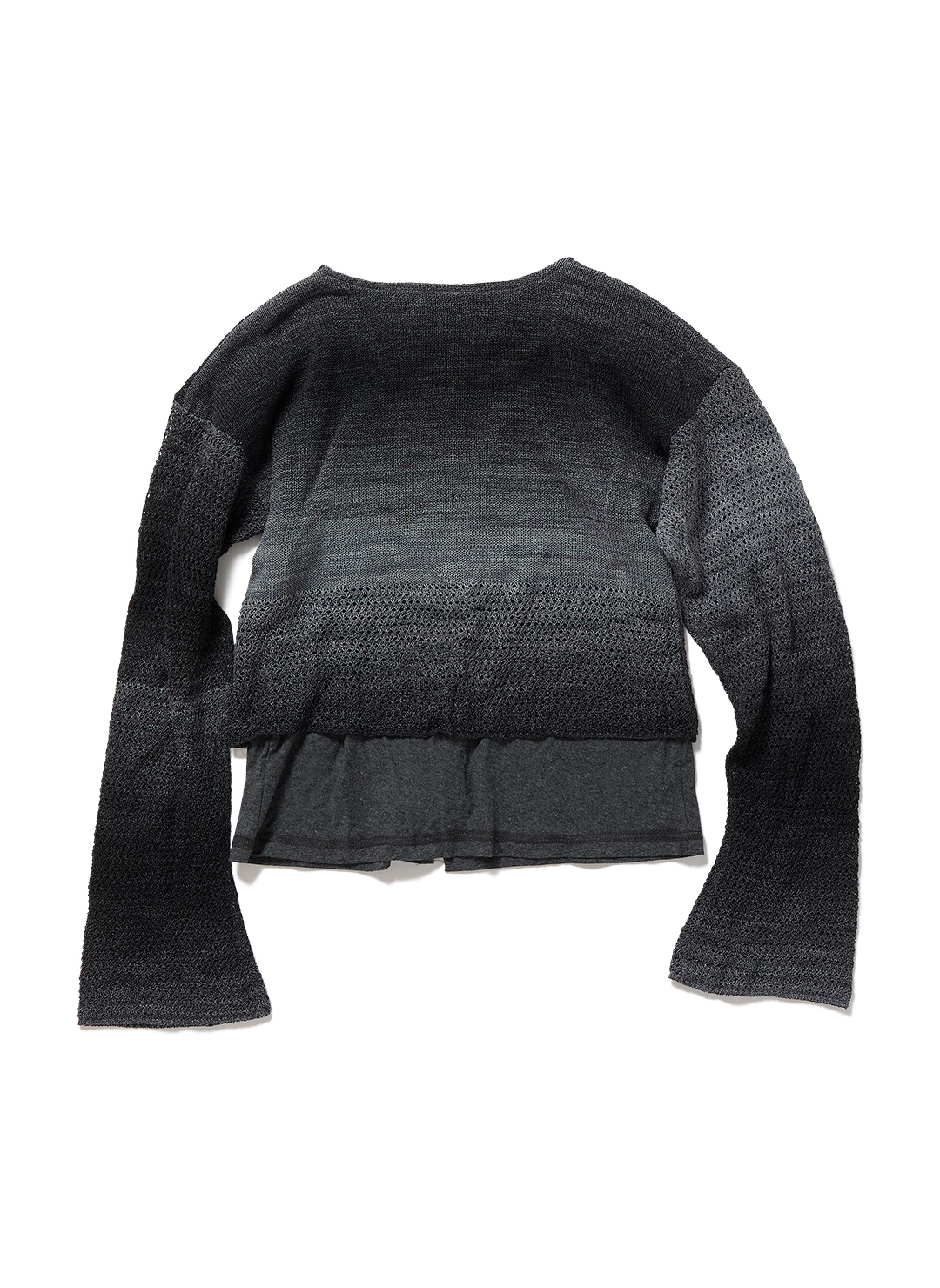 Double T-Layered Knit Cardigan 詳細画像 Gray 2