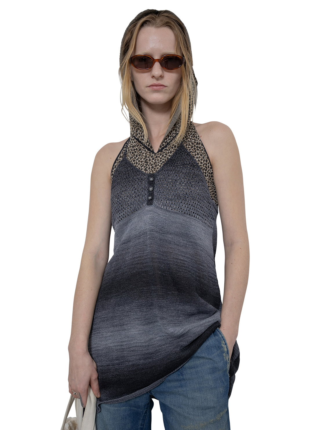 Multi-colored Knit Dress 詳細画像 Gray 1