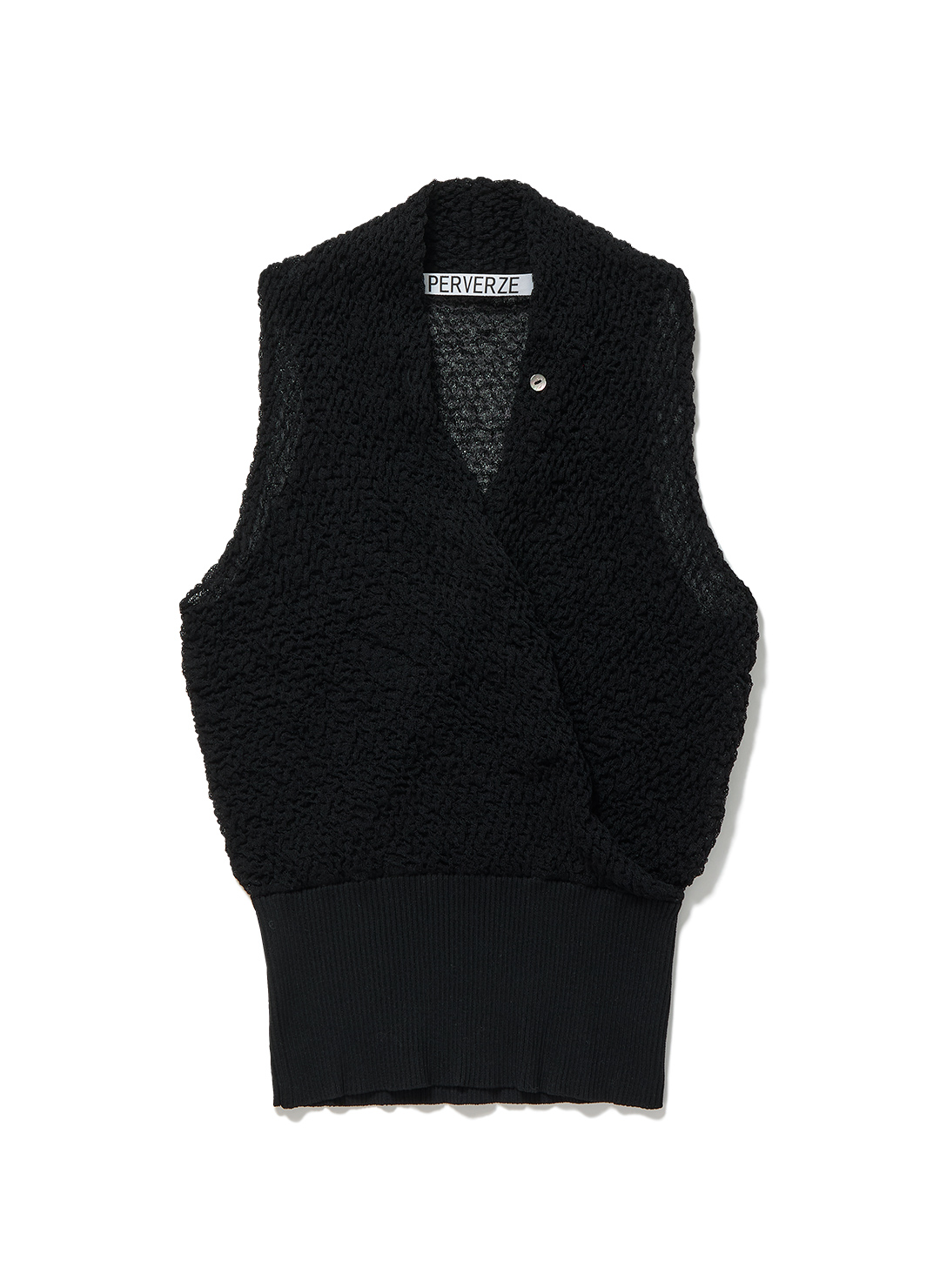 Shirring Sheer Knit Top 詳細画像 Black 1