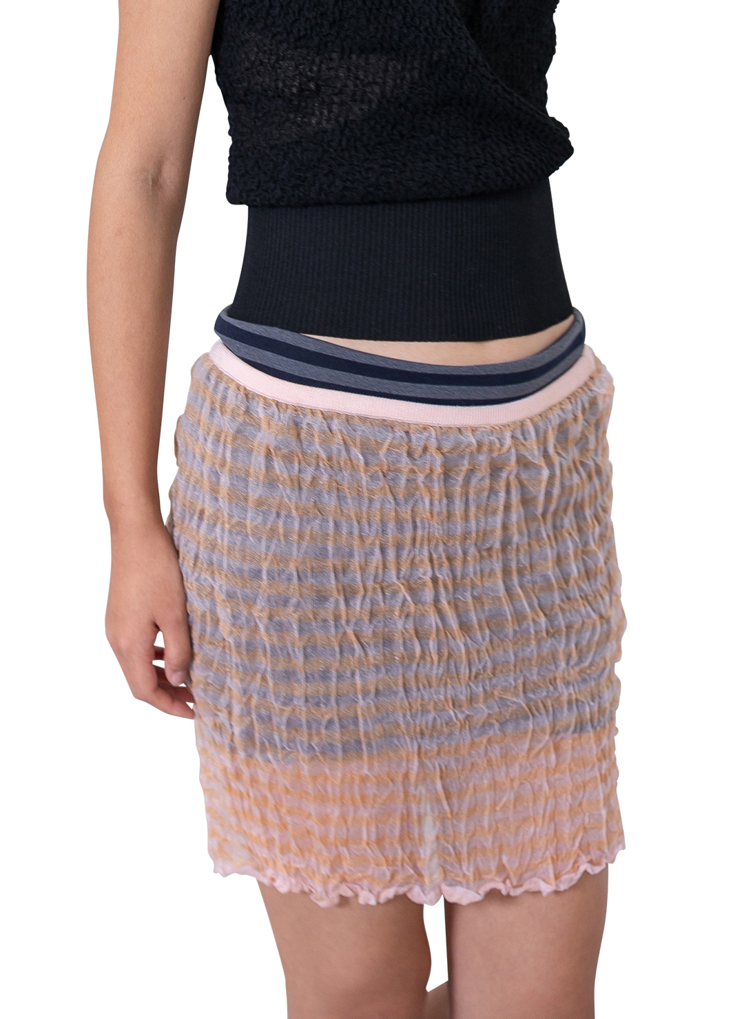 Wrinkle Knit Twin Skirt 詳細画像 Pink 1