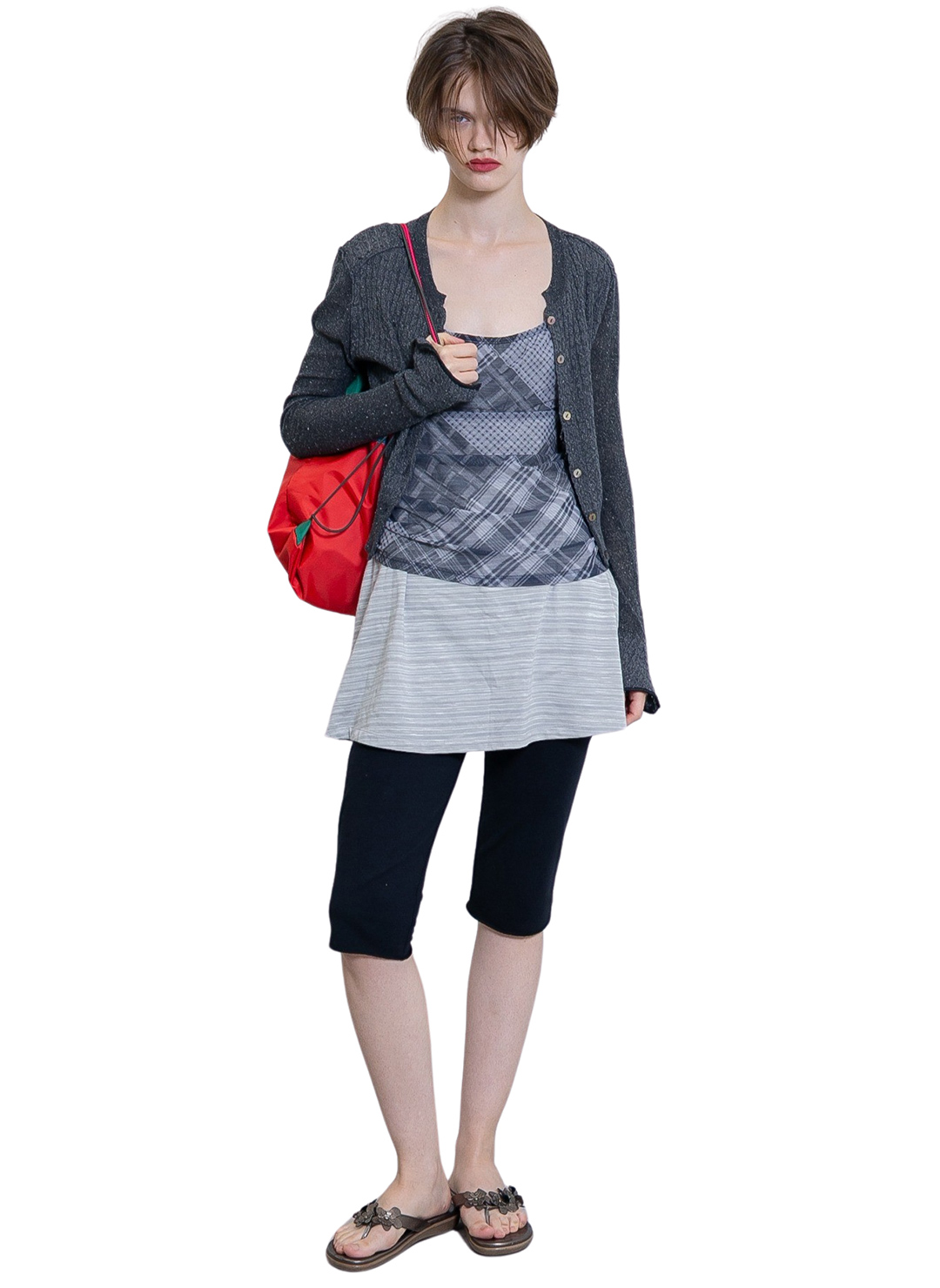 Silk Thin Cable Knit Cardigan 詳細画像 Gray 2