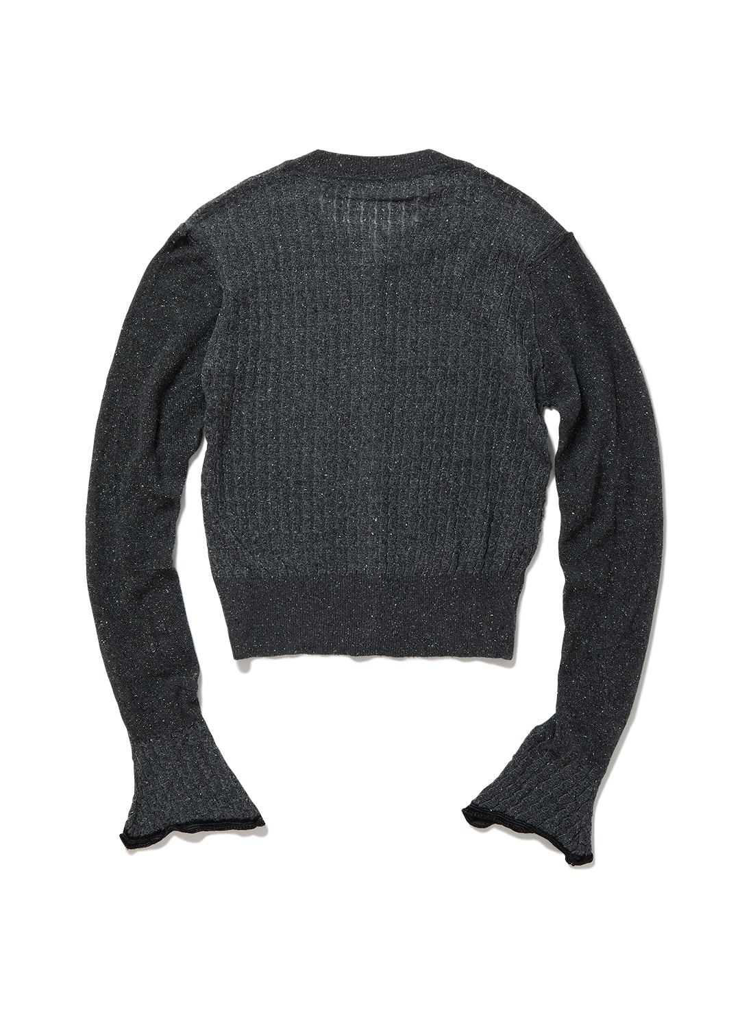 Silk Thin Cable Knit Cardigan 詳細画像 Gray 2