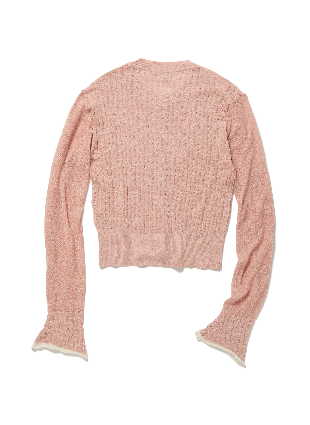 Silk Thin Cable Knit Cardigan 詳細画像 Pink 2