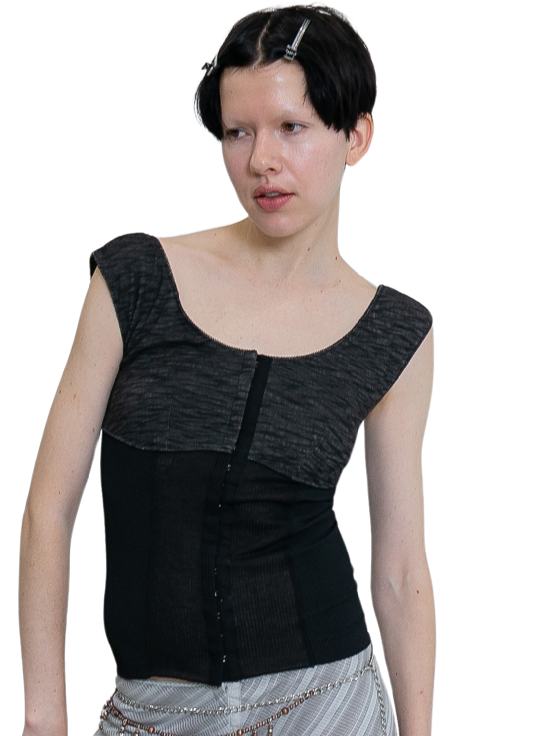 Hook-and-eye Jersey Top