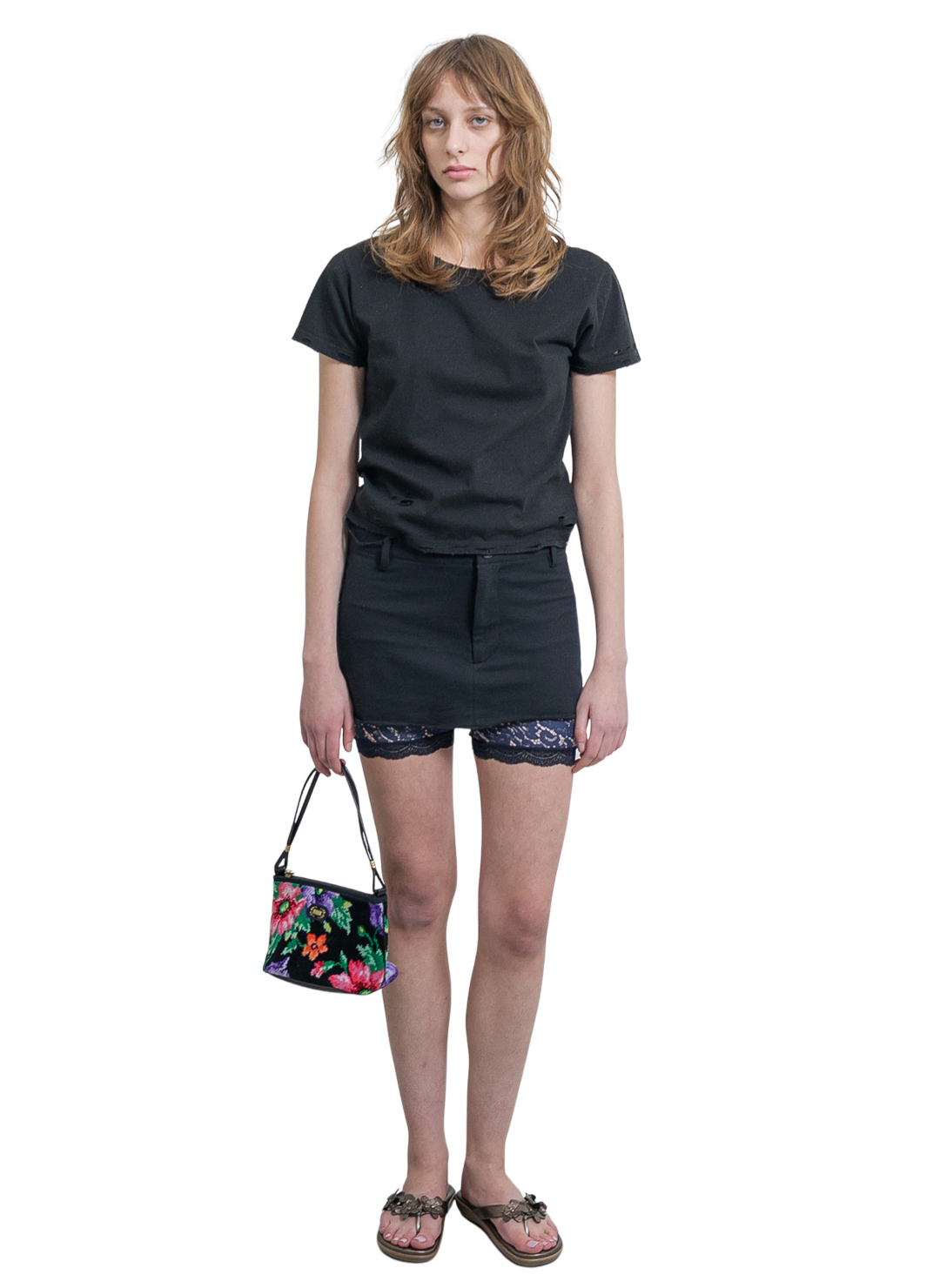 DISTRESS Regular T-Shirt  #FITTED 詳細画像 Black 2