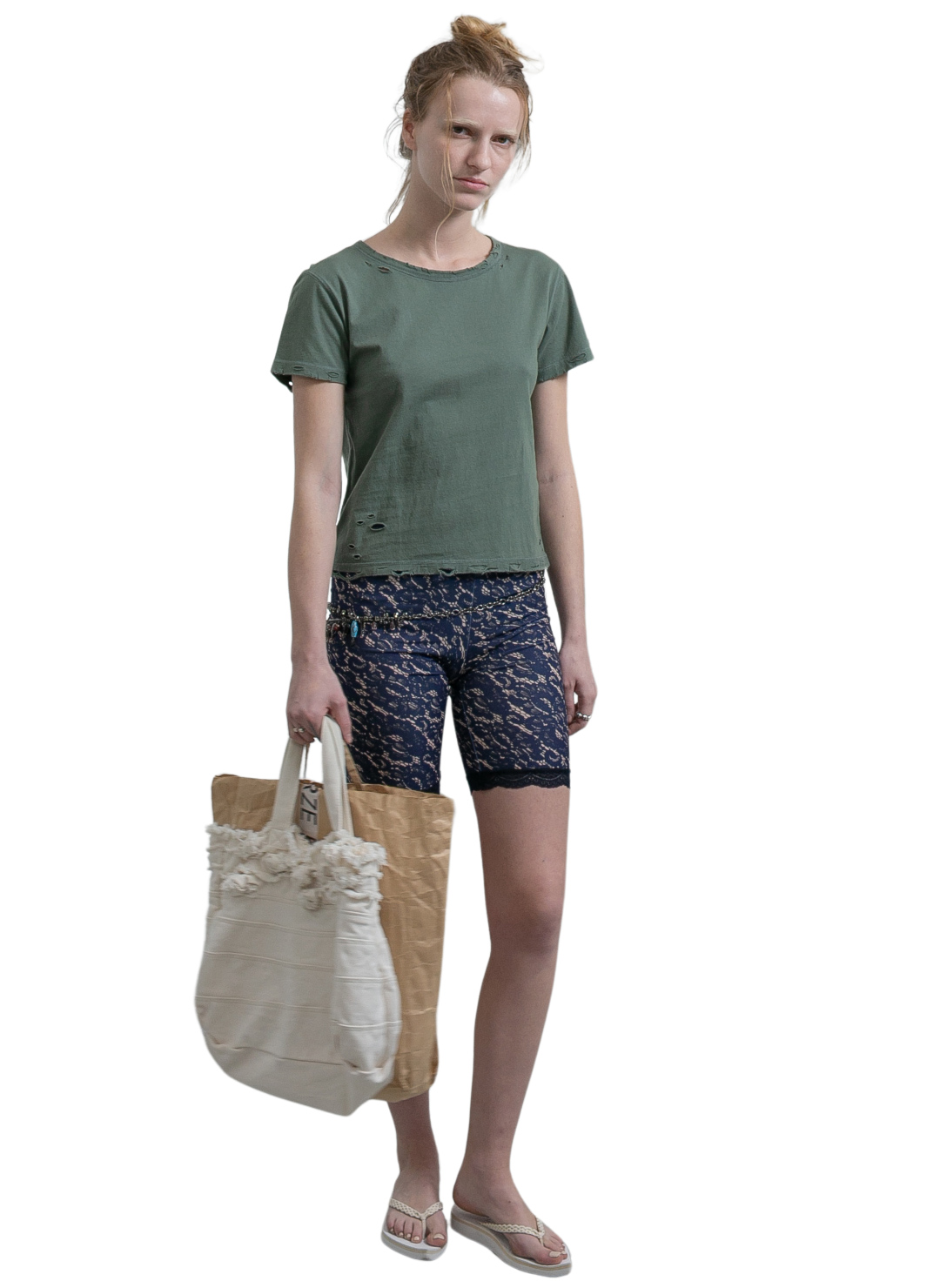 DISTRESS Regular T-Shirt  #FITTED 詳細画像 Khaki 2