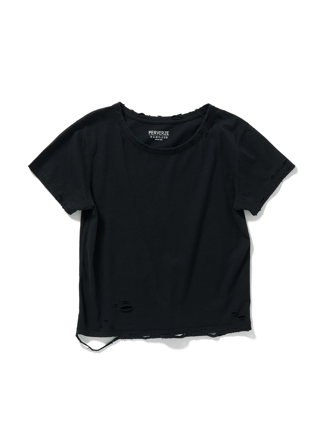 DISTRESS Regular T-Shirt  #FITTED 詳細画像 Black 1