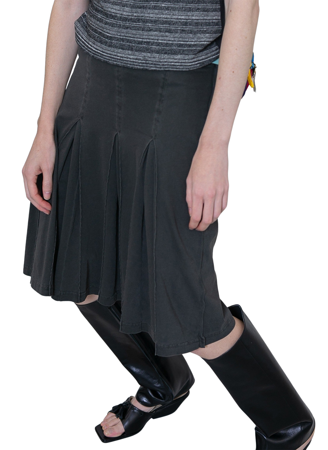 Pleated Jersey Skirt 詳細画像 Gray 1