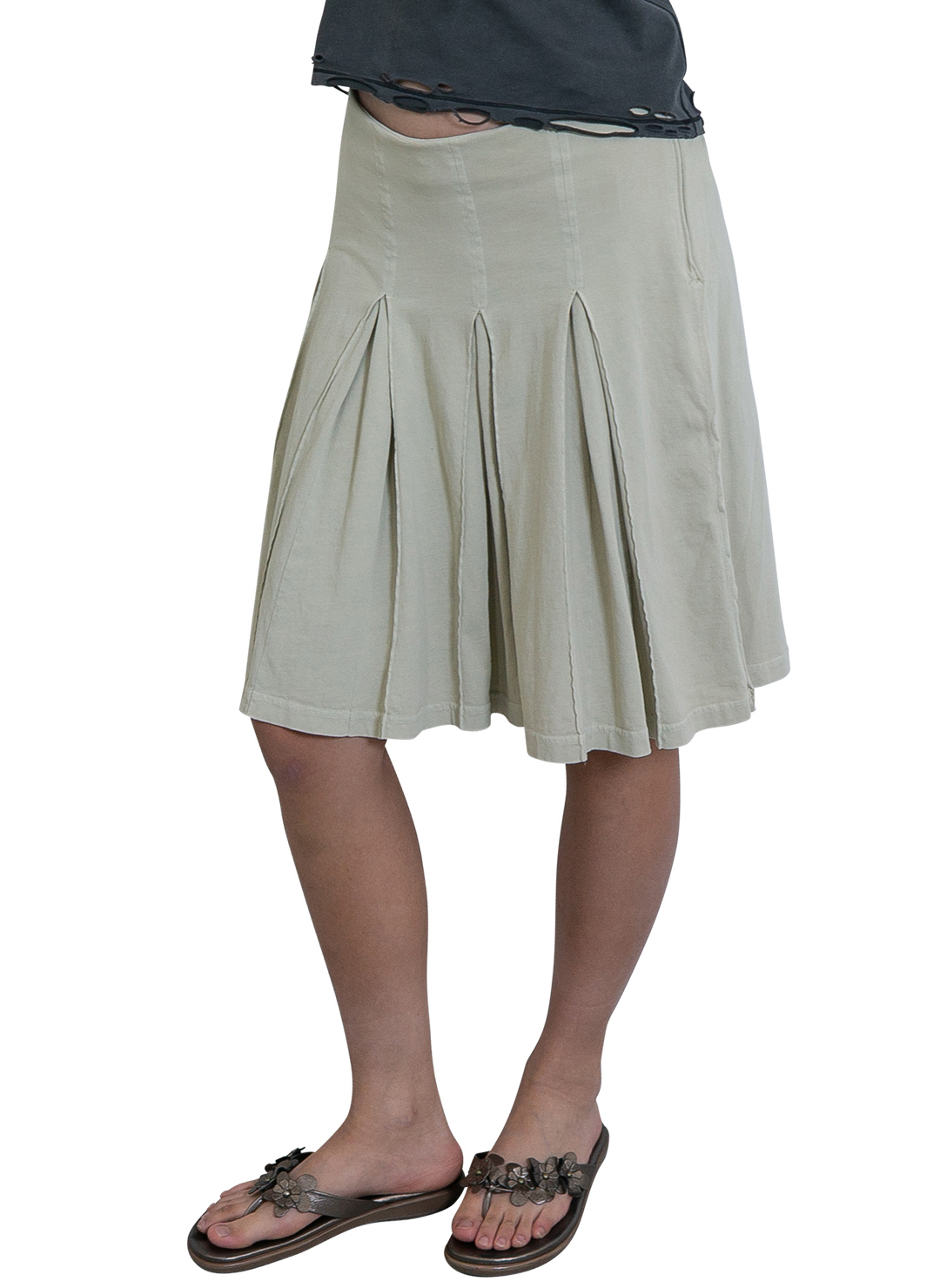 Pleated Jersey Skirt
