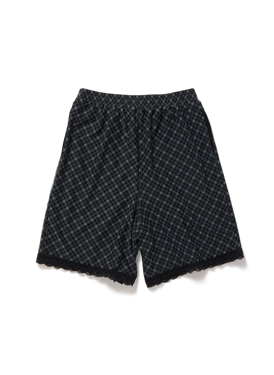 Lace-trim Loose Slip Shorts 詳細画像 Black 2