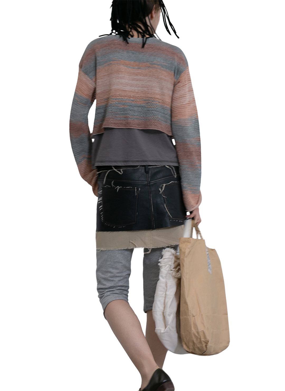 Washed Leather Mini Skirt 詳細画像 Black 3