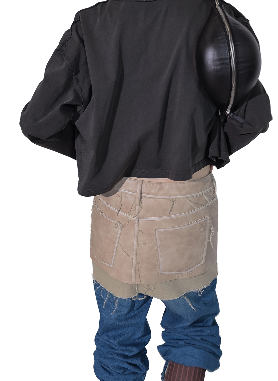 Washed Leather Mini Skirt 詳細画像 Pink 2