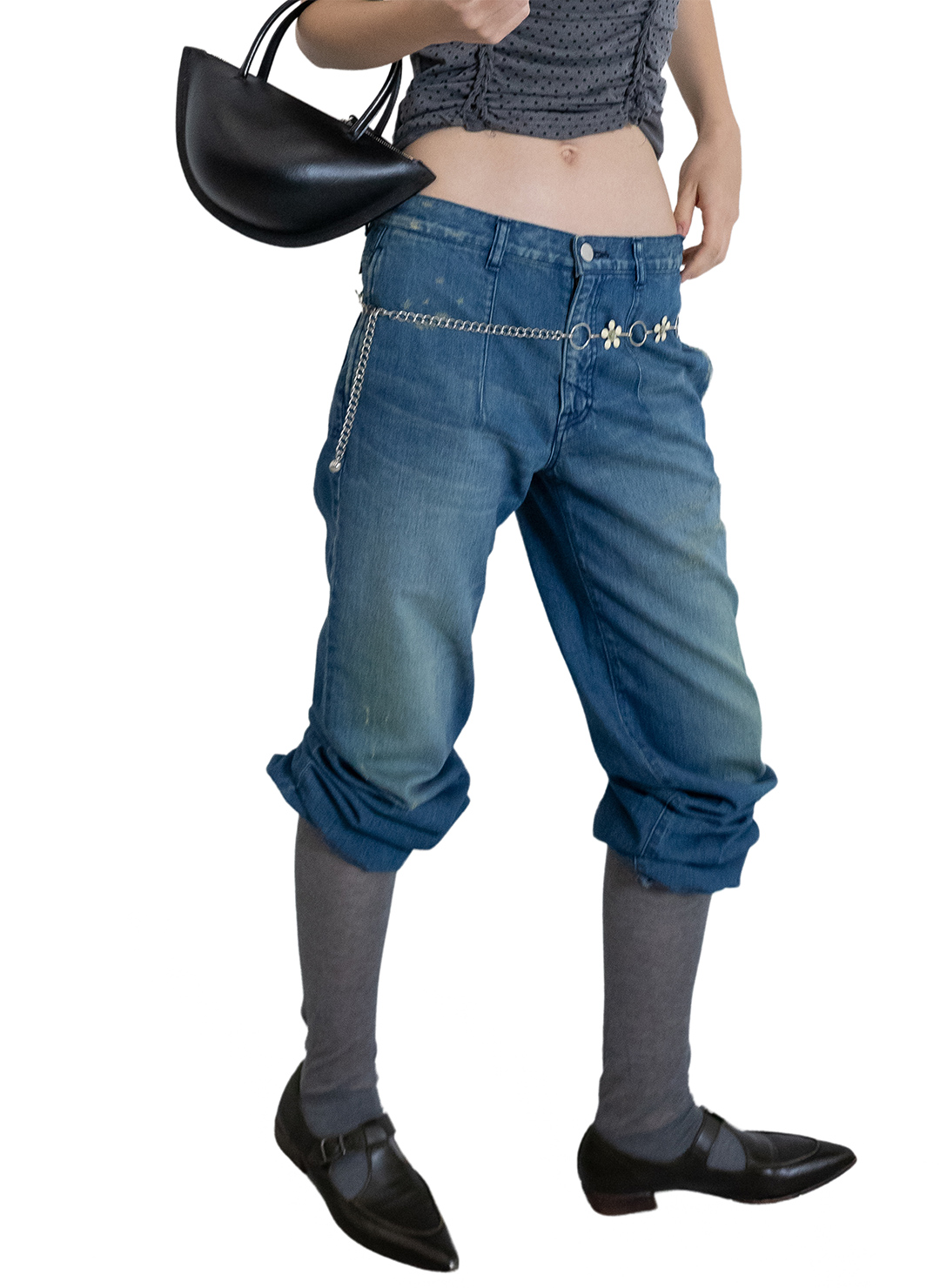 Low-slung Scratch Denim 詳細画像 Blue 1