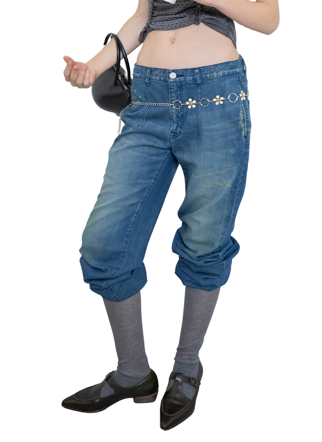 Low-slung Scratch Denim 詳細画像 Blue 2