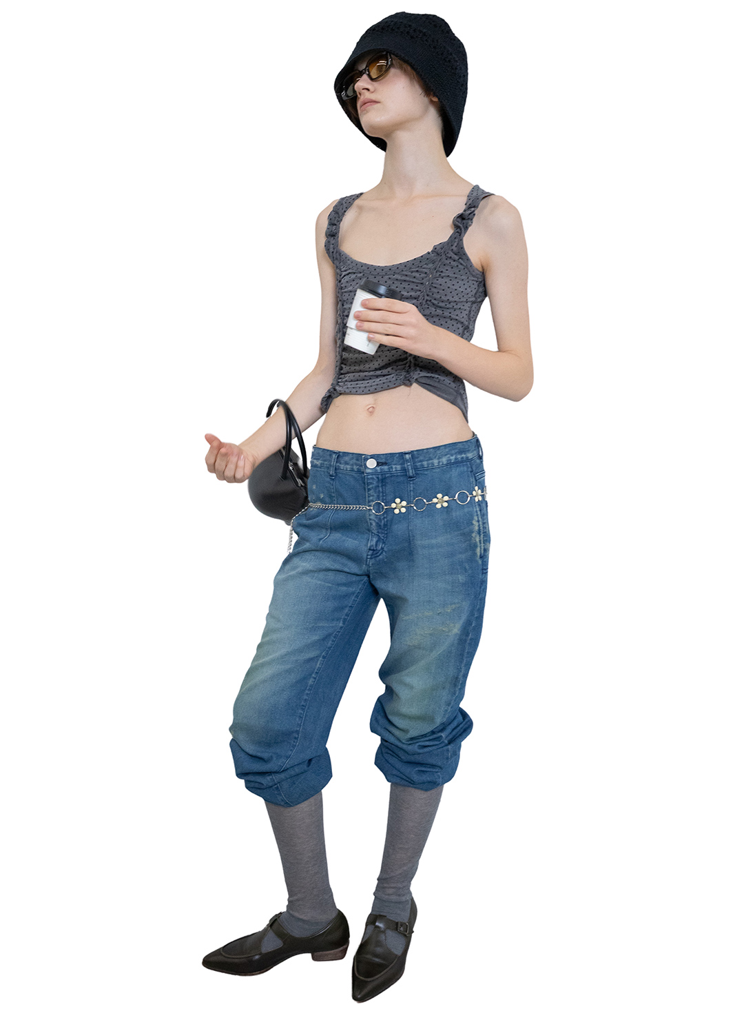 Low-slung Scratch Denim 詳細画像 Blue 4